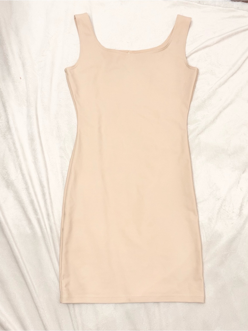 MAIDENFORM shapewear Sleeveless Square Neck Bodycon Dress - Nude Sz XL